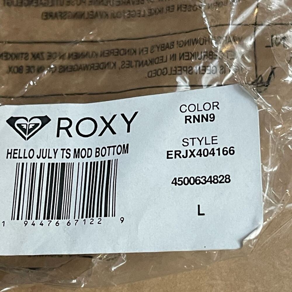 Roxy Hello July Tie String Red and White Ruffled Bikini Bottom Size L NWT - Picture 12 of 12